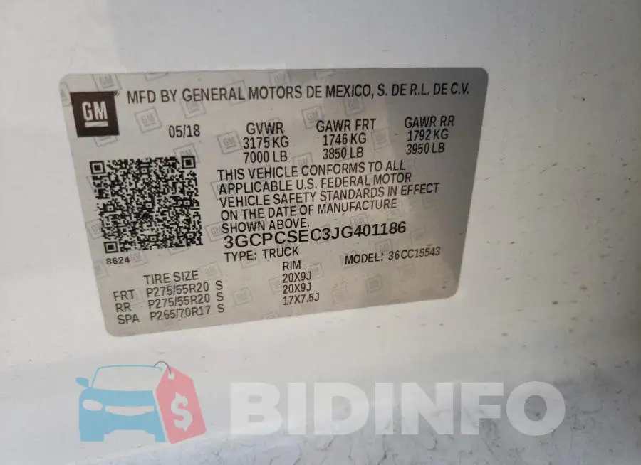 3GCPCSEC3JG401186 Photo# 12