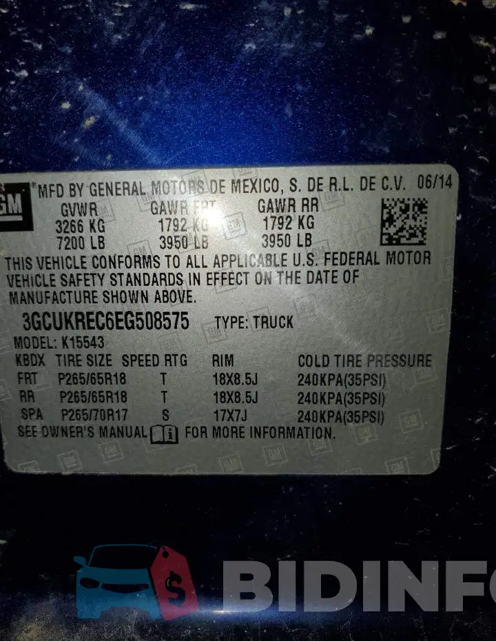 3GCUKREC6EG508575 Photo# 12