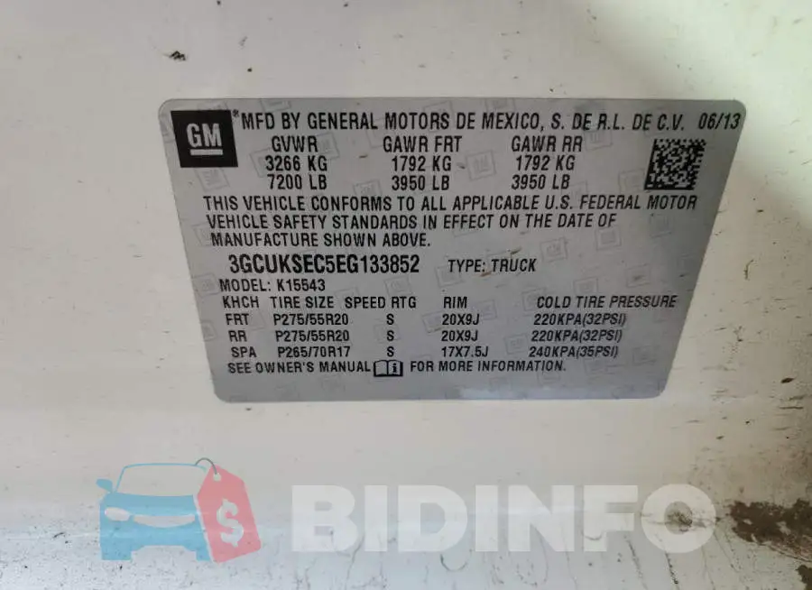 3GCUKSEC5EG133852 Photo# 12