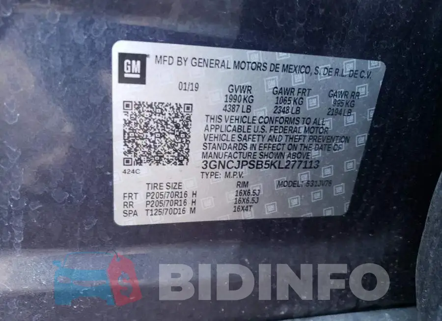3GNCJPSB5KL277113 Photo# 13