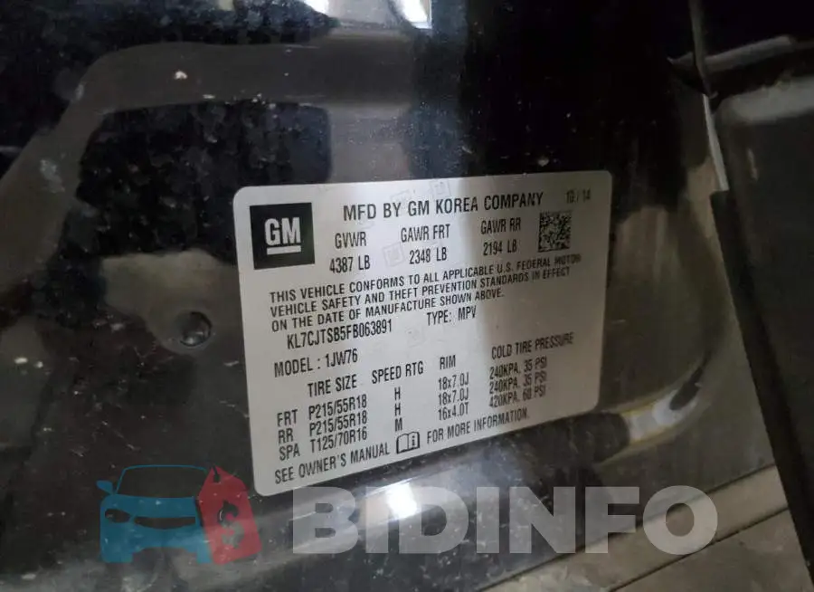 KL7CJTSB5FB063891 Photo# 13