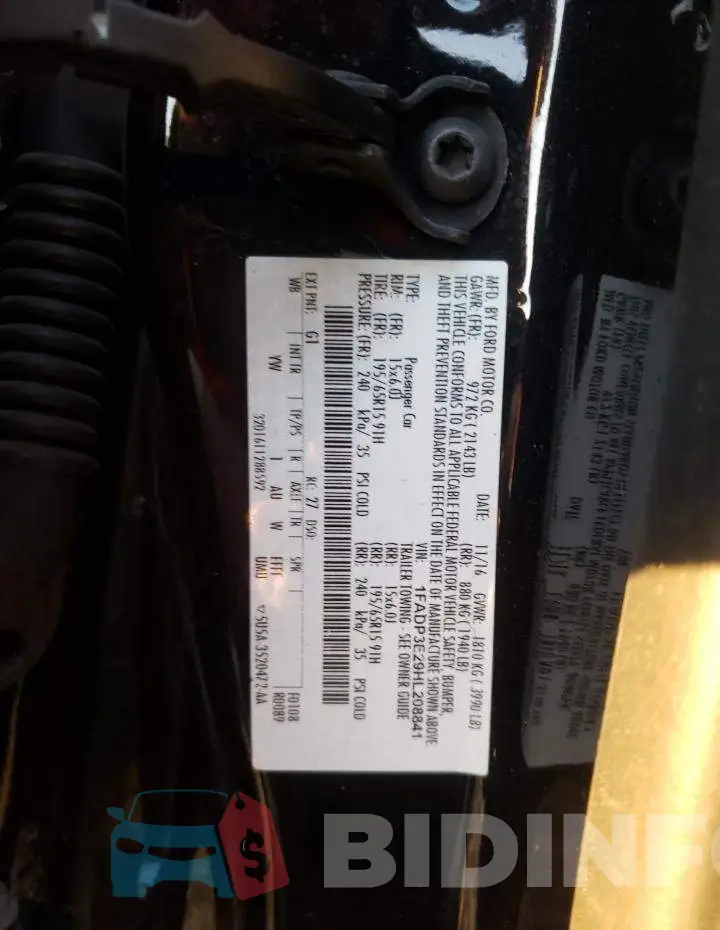 1FADP3E29HL208841 Photo# 13