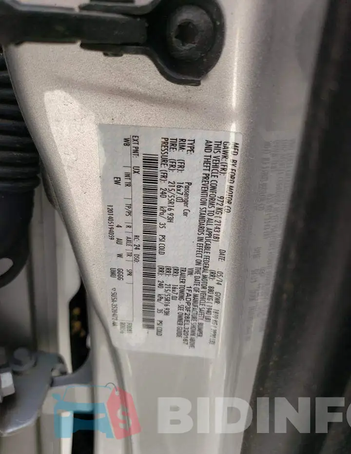 1FADP3F28EL320167 Photo# 12
