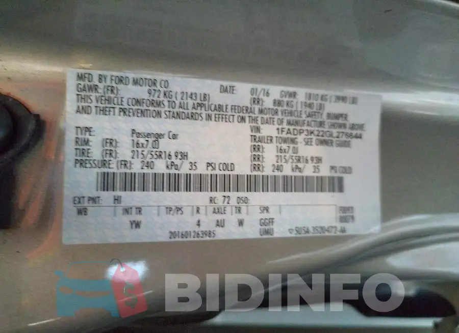 1FADP3K22GL276644 Photo# 12