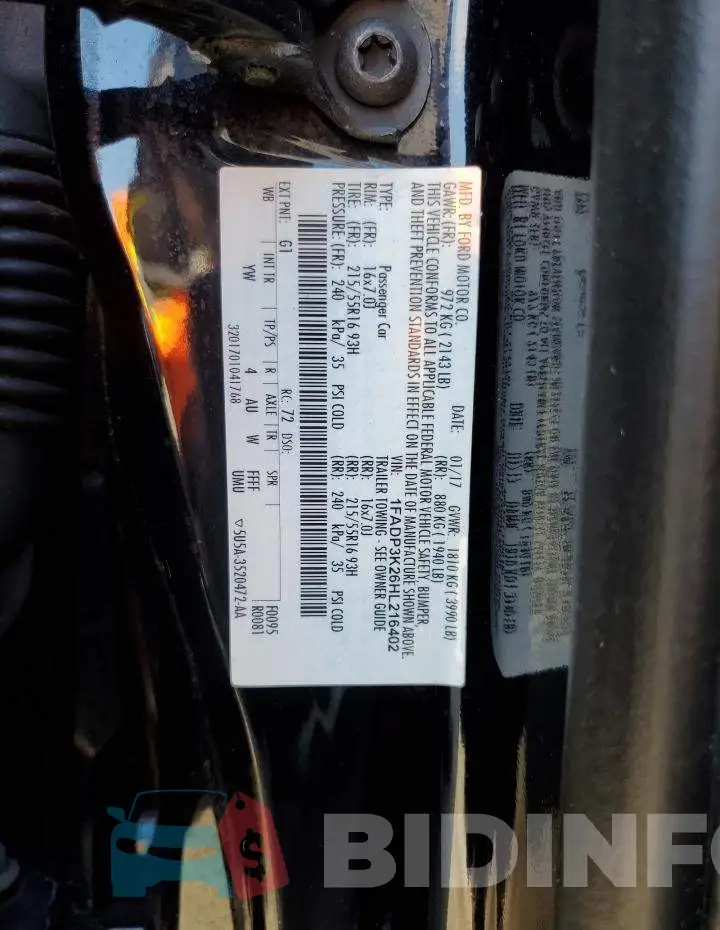 1FADP3K26HL216402 Photo# 13