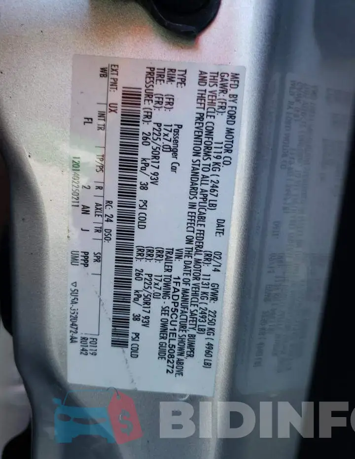 1FADP5CU1EL508272 Photo# 13