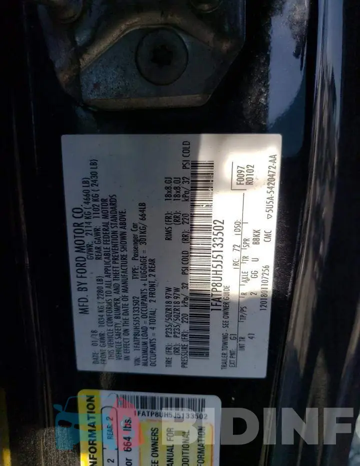 1FATP8UH5J5133502 Photo# 13