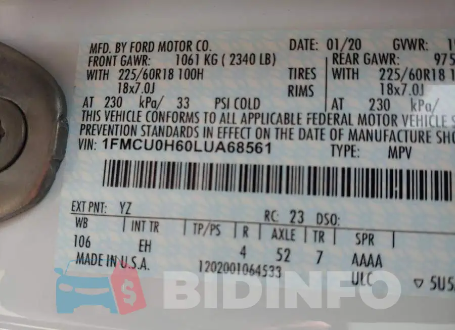 1FMCU0H60LUA68561 Photo# 10