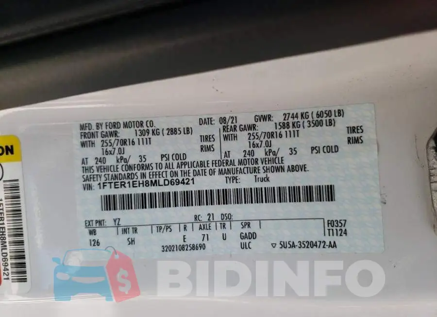 1FTER1EH8MLD69421 Photo# 12