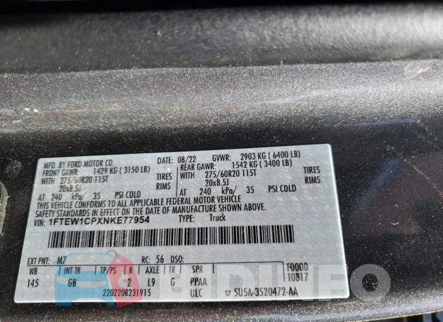 1FTEW1CPXNKE77954 Photo# 13