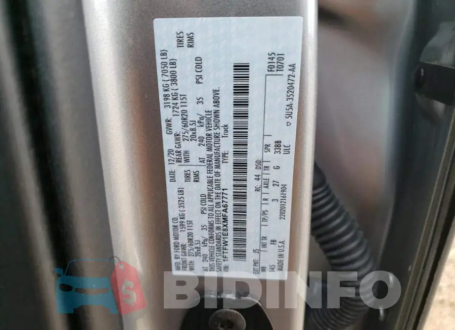 1FTFW1E8XMFA67771 Photo# 12