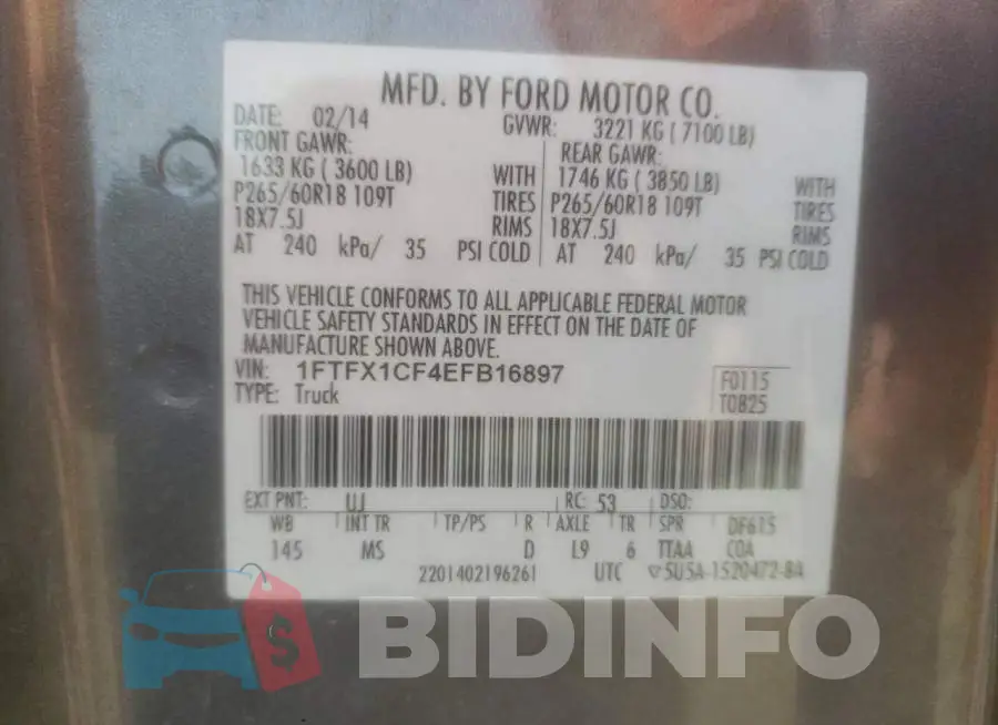 1FTFX1CF4EFB16897 Photo# 12