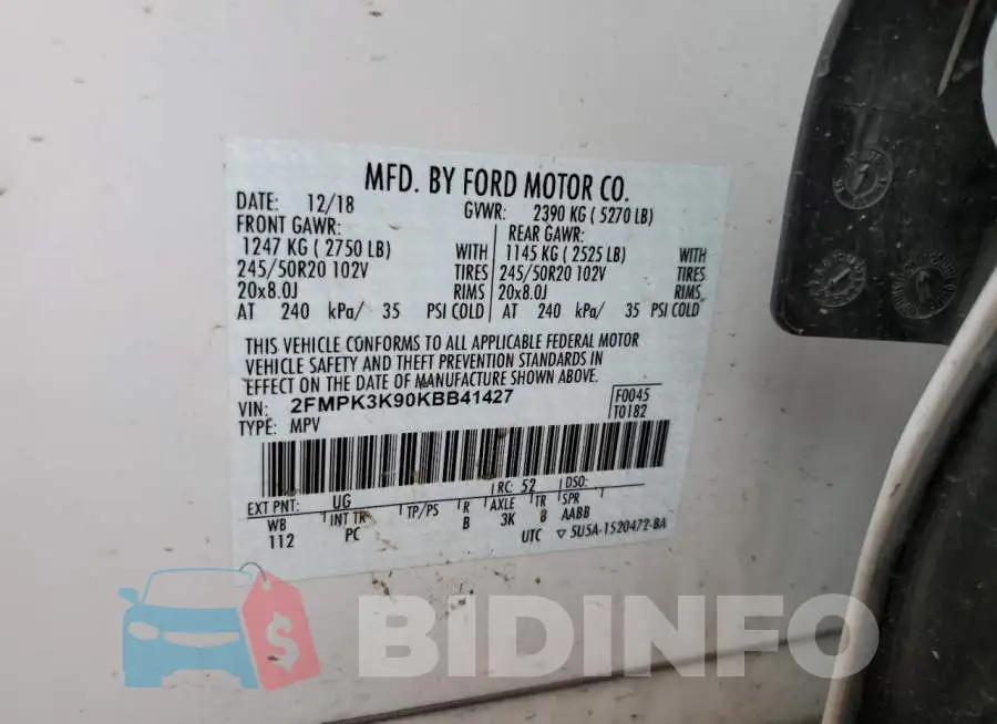 2FMPK3K90KBB41427 Photo# 13