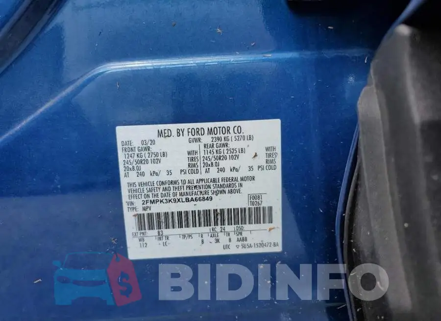 2FMPK3K9XLBA66849 Photo# 13