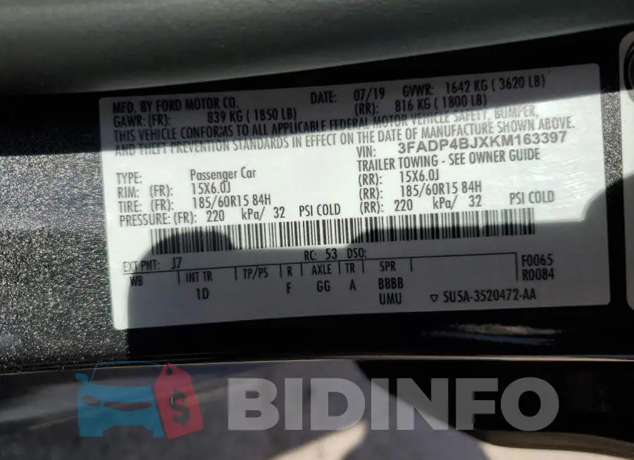 3FADP4BJXKM163397 Photo# 12
