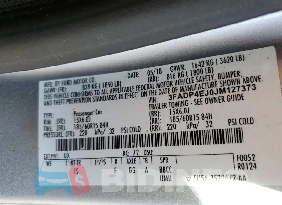 3FADP4EJ0JM127373 Photo# 12