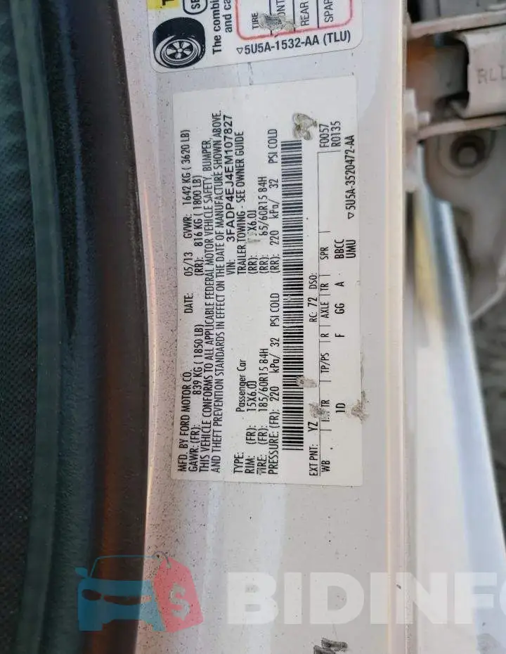 3FADP4EJ4EM107827 Photo# 12