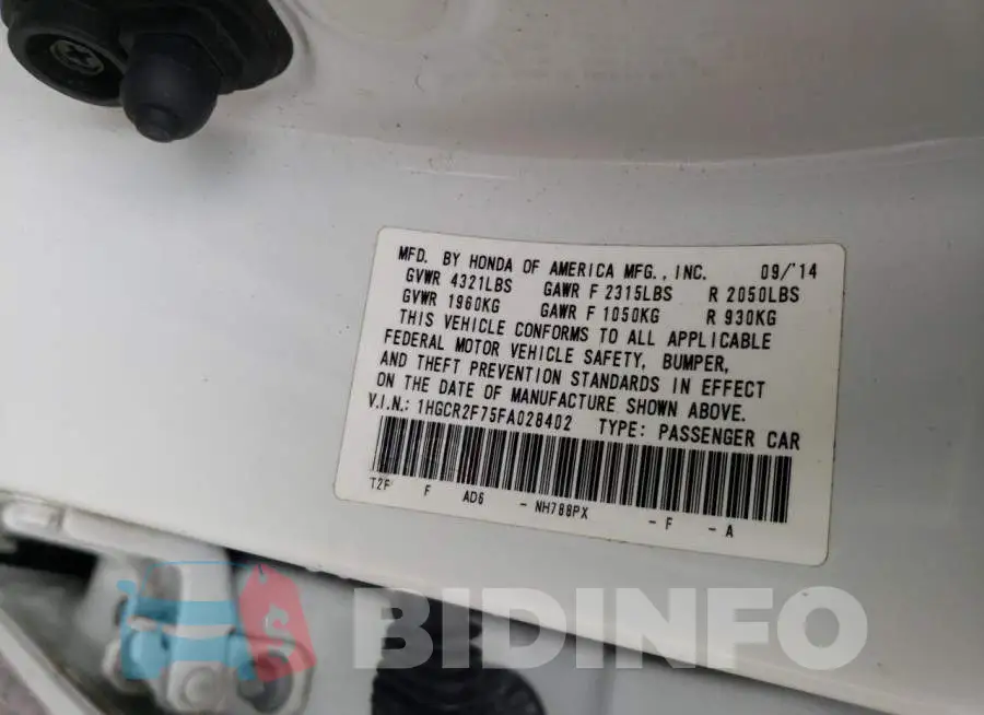 1HGCR2F75FA028402 Photo# 10