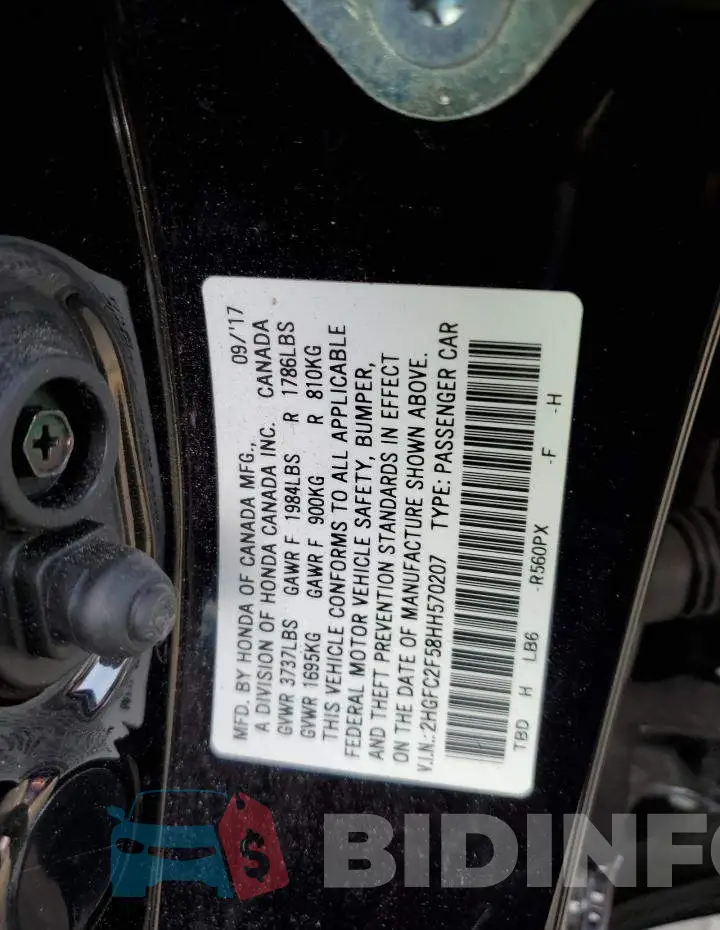 2HGFC2F58HH570207 Photo# 12