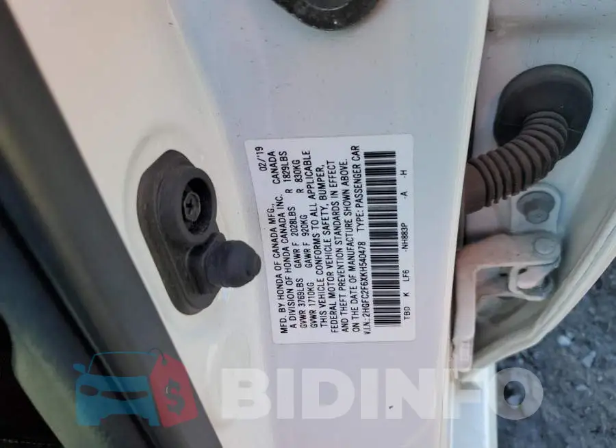2HGFC2F6XKH540478 Photo# 12
