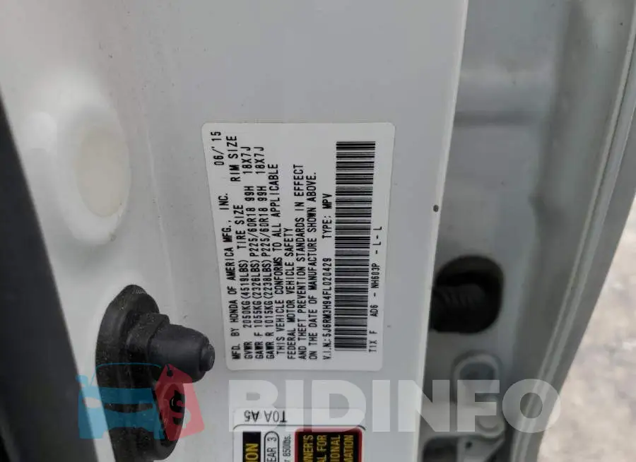 5J6RM3H94FL020429 Photo# 13