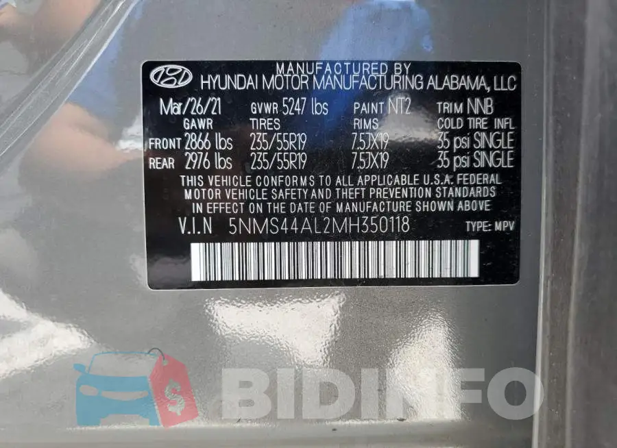 5NMS44AL2MH350118 Photo# 12