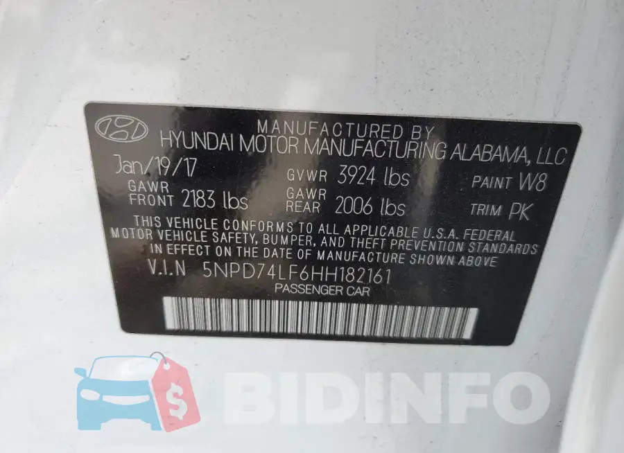 5NPD74LF6HH182161 Photo# 12