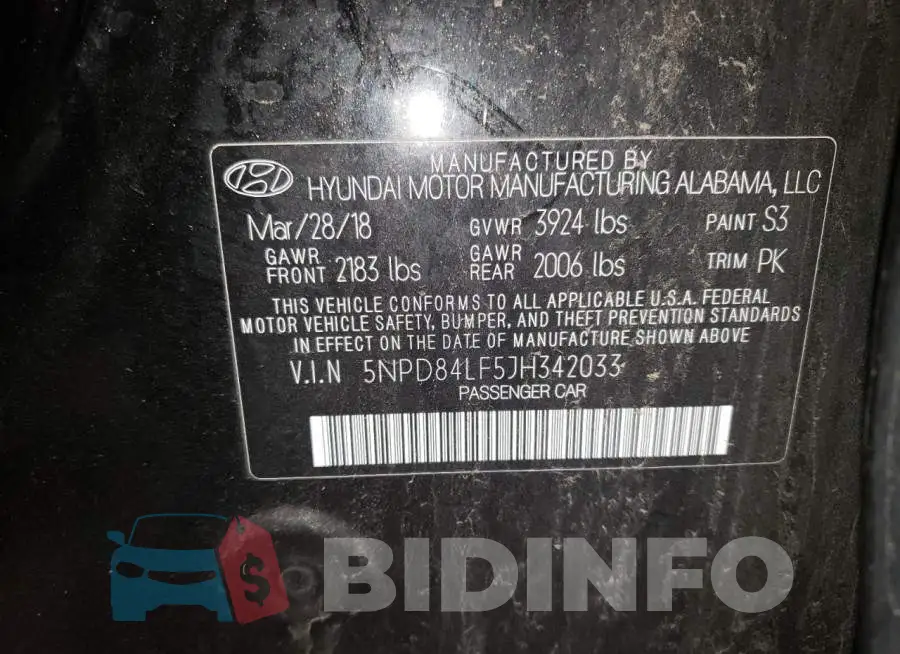 5NPD84LF5JH342033 Photo# 12