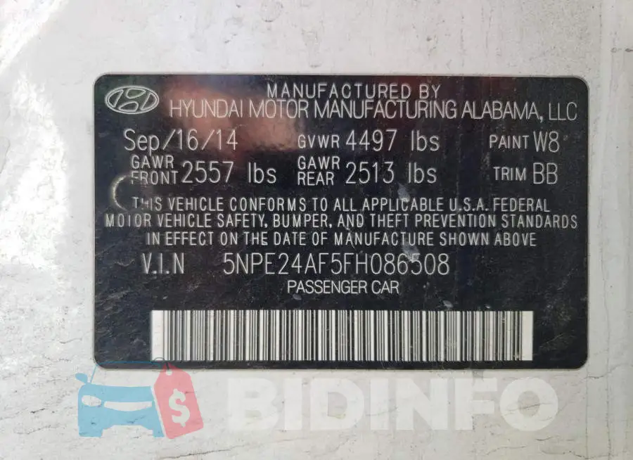 5NPE24AF5FH086508 Photo# 13