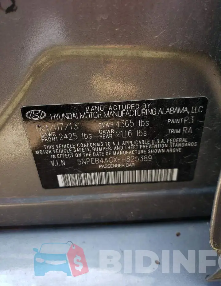 5NPEB4ACXEH825389 Photo# 12