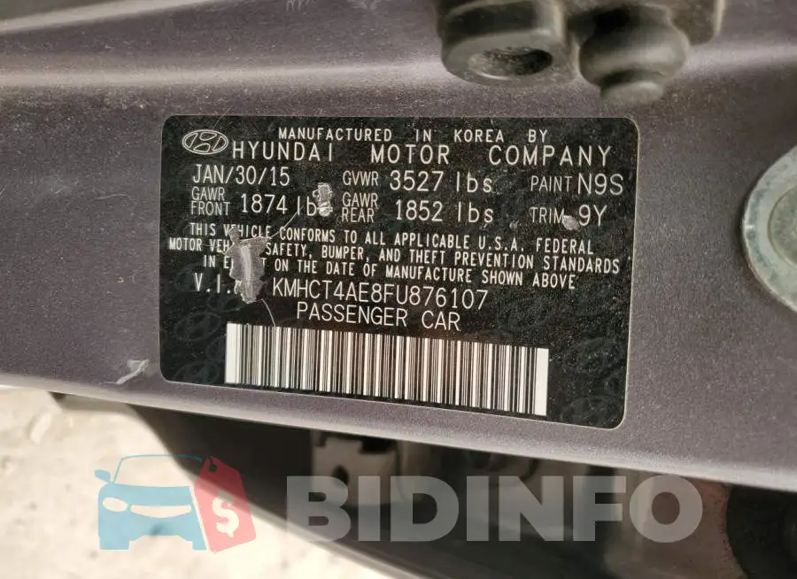 KMHCT4AE8FU876107 Photo# 12