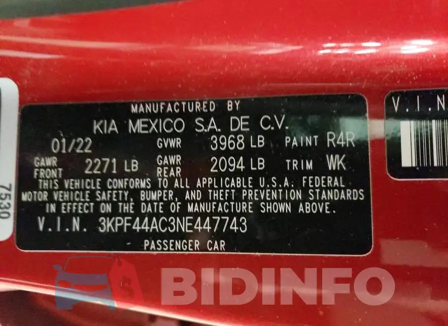 3KPF44AC3NE447743 Photo# 12