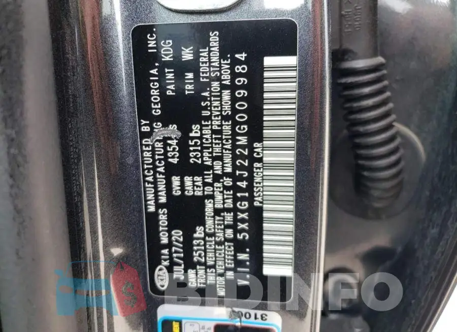 5XXG14J22MG009984 Photo# 13