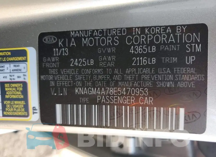KNAGM4A78E5470953 Photo# 12
