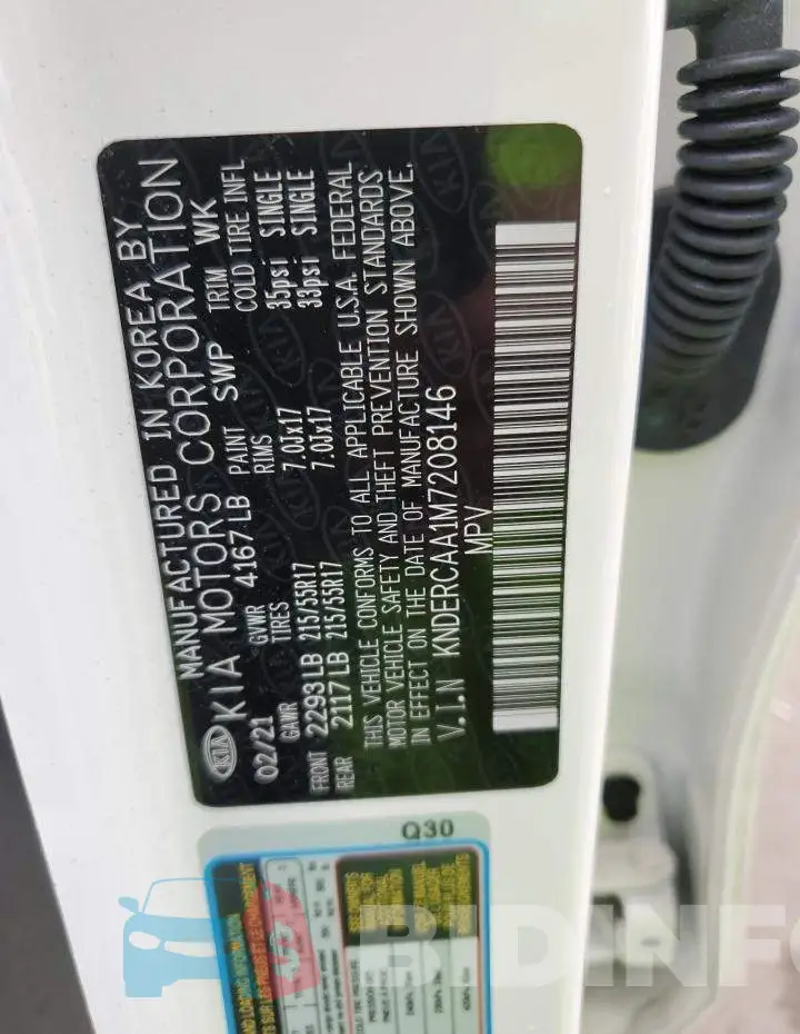 KNDERCAA1M7208146 Photo# 12