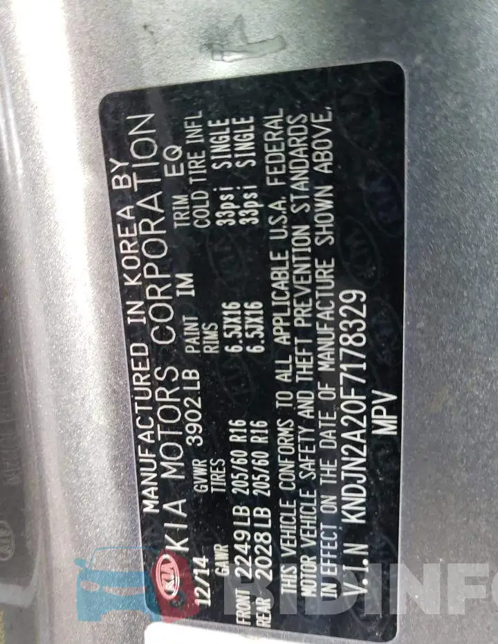 KNDJN2A20F7178329 Photo# 12