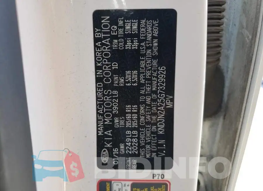 KNDJN2A25G7329926 Photo# 13