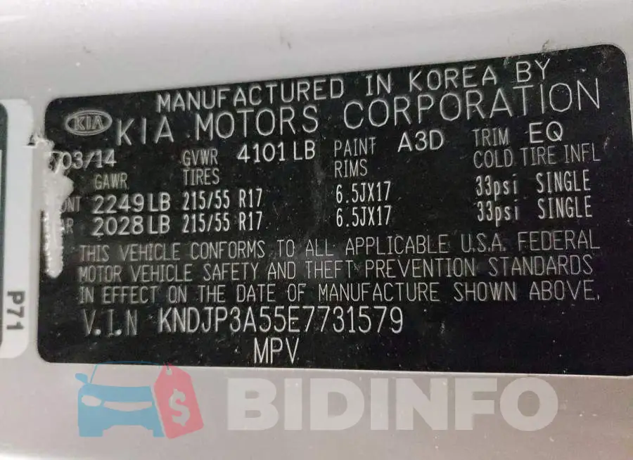 KNDJP3A55E7731579 Photo# 12