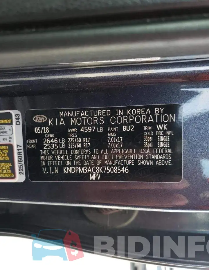 KNDPM3AC8K7508546 Photo# 14