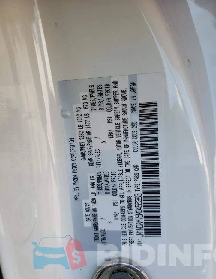 JM1NDAM76M0455383 Photo# 12
