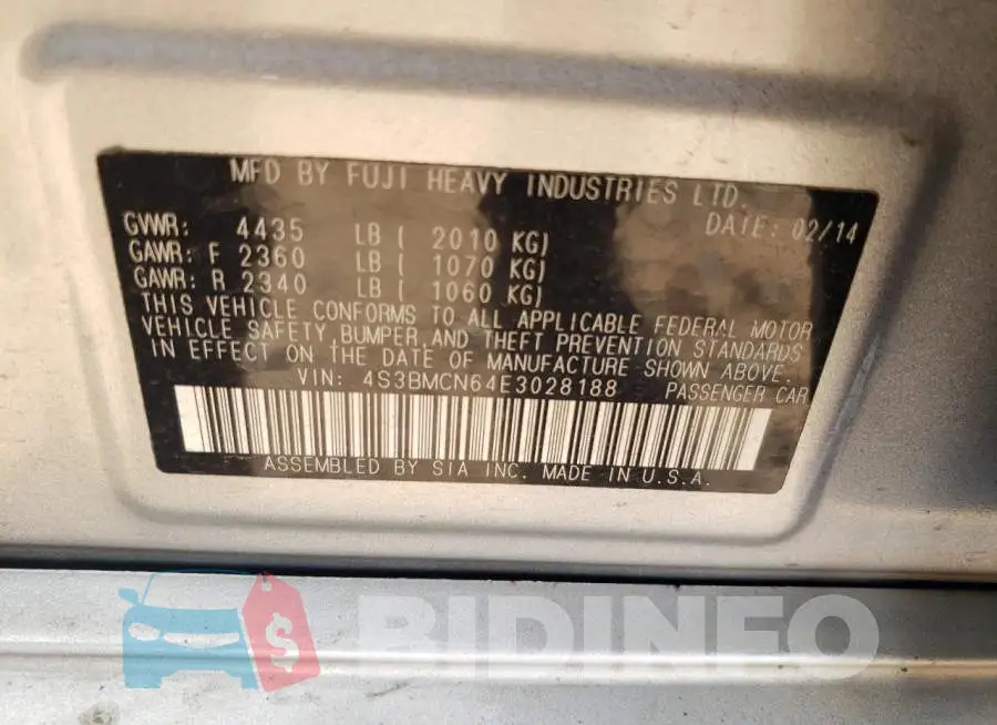 4S3BMCN64E3028188 Photo# 12