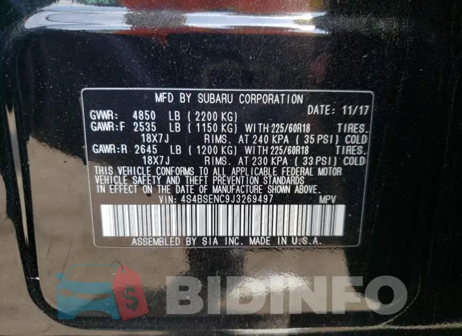 4S4BSENC9J3269497 Photo# 13