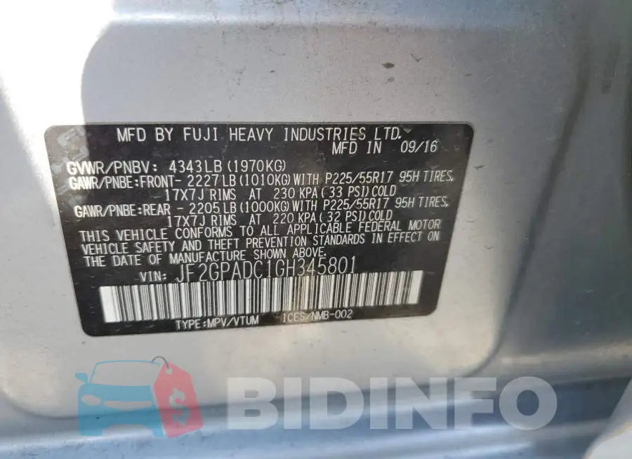 JF2GPADC1GH345801 Photo# 12