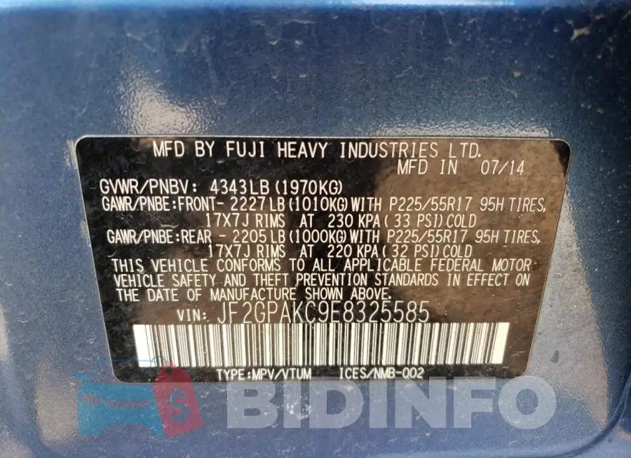 JF2GPAKC9E8325585 Photo# 12