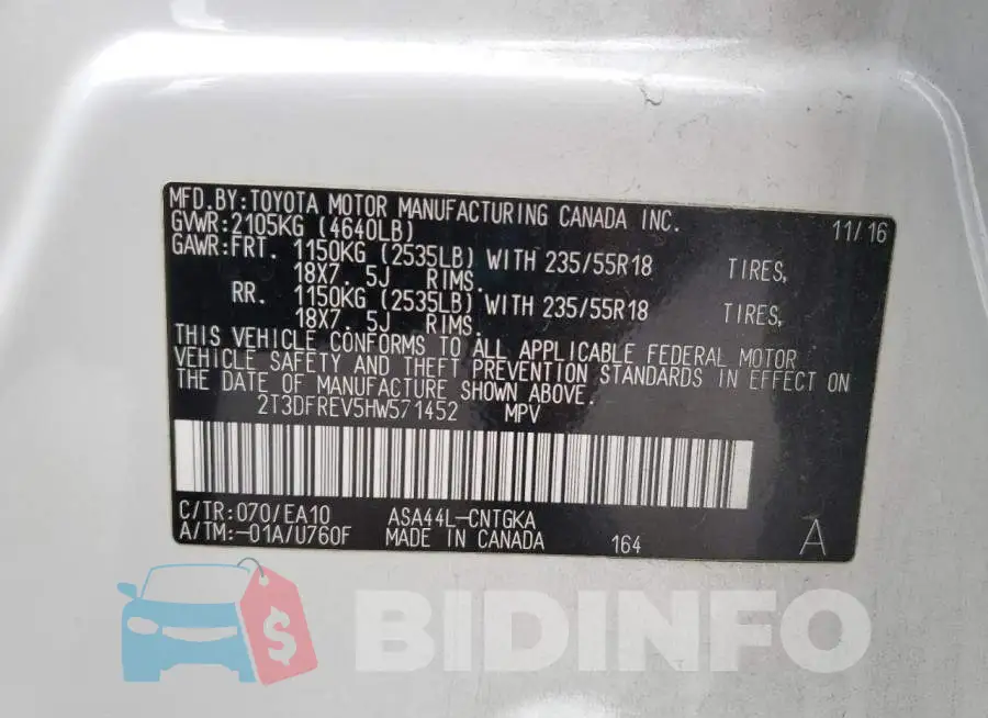 2T3DFREV5HW571452 Photo# 12