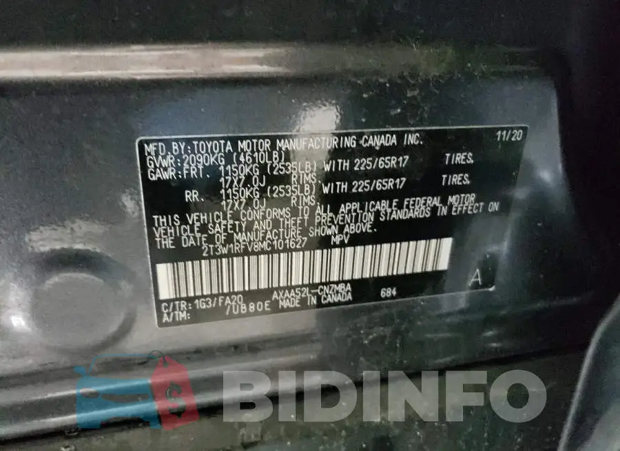 2T3W1RFV8MC101627 Photo# 14