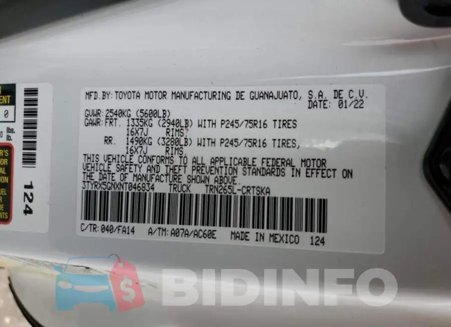3TYRX5GNXNT046834 Photo# 10