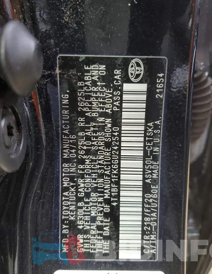 4T1BF1FK6GU242540 Photo# 13