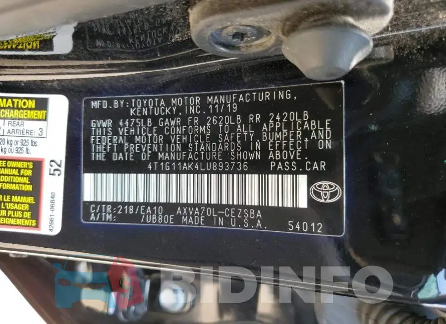 4T1G11AK4LU893736 Photo# 12