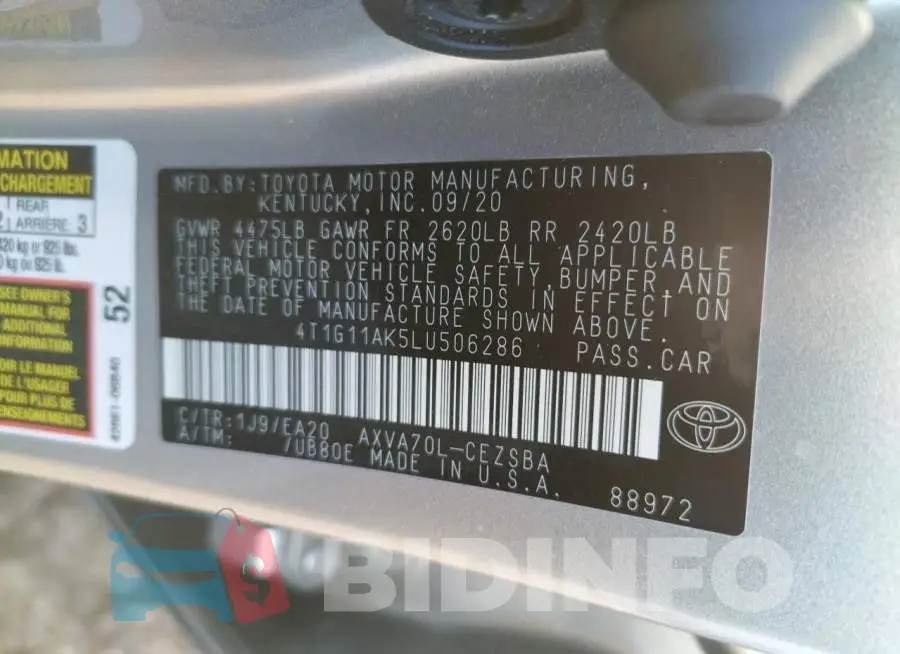4T1G11AK5LU506286 Photo# 12